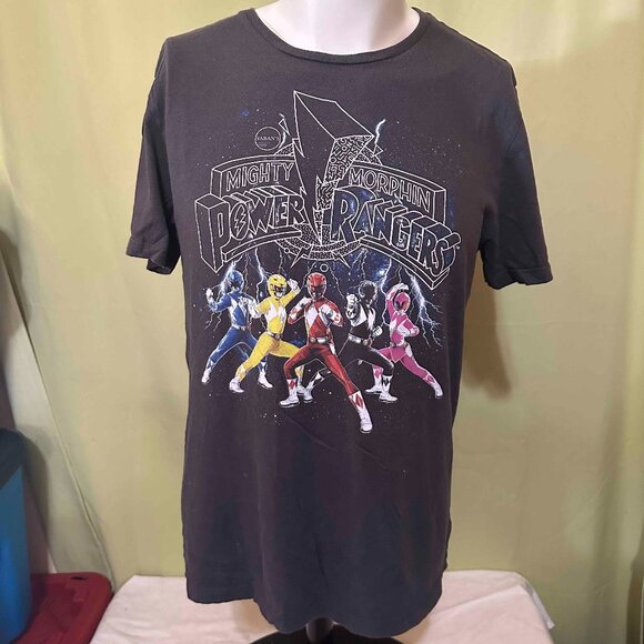 Mighty Morphin Power Rangers Old Navy Men's Dark Gray T Shirt Size Medium - Picture 1 of 3